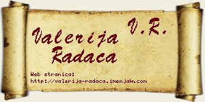 Valerija Radača vizit kartica